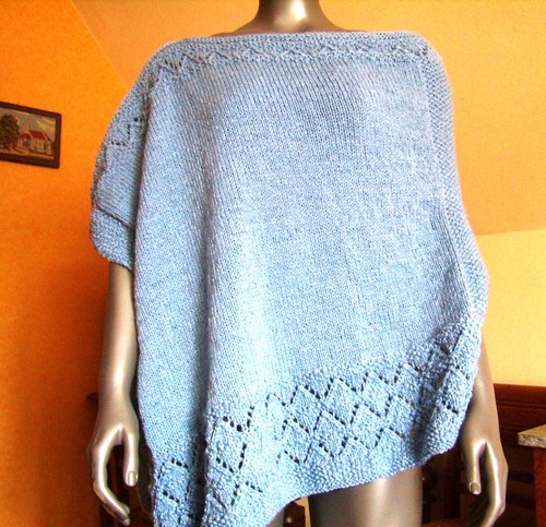 Poncho bleu écharpe - bleu,,